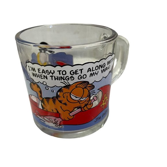 MCDONALDS GARFIELD Mug Odie Collector Glass Coffee Cup Jim Davis Vintage 1978 3 - Picture 1 of 5
